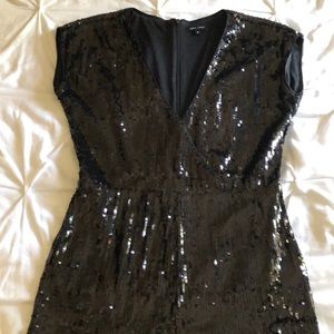 Black sequin slim leg jumpsuit
